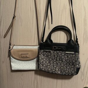 Calvin Klein Tan and Black Crossbody Bag Set